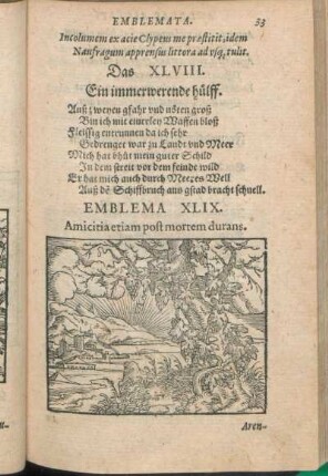 Emblema XLIX. Amicitia etiam post mortem durans.