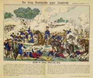 Gefecht bei Pange, östlich von Metz am 14.8.1870 - Bilderbogen (Nr. 16 der Serie "Der Krieg Deutschlands gegen Frankreich")