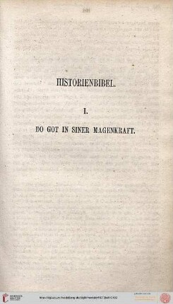 Historienbibel. I. Do Got in siner Magenkraft