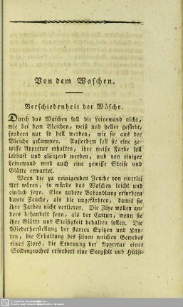 Von dem Waschen