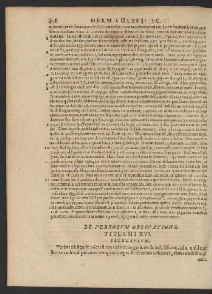 De Verborum Obligatione. Titulus XVI.