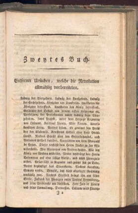 Zweytes Buch. Entfernte Ursachen, welche die Revolution allmählig vorbereiteten