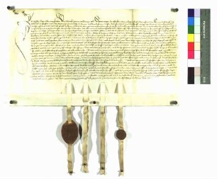 Vergleich zwischen dem Kloster St. Blasien und Hans Mayer von Göllsdorf, wonach dieser im Besitz des halben Fronhofs zu Göllsdorf sein Leben lang bleiben soll und die rückständigen Zinsen ihm nachgelassen werden, wogegen er auf das Gericht alle Herrlichkeit zu Göllsdorf und alle seine Ansprüche an das Kloster verzichtet.