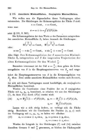 § 195. Associierte Minimalflächen. Conjugierte Minimalflächen.