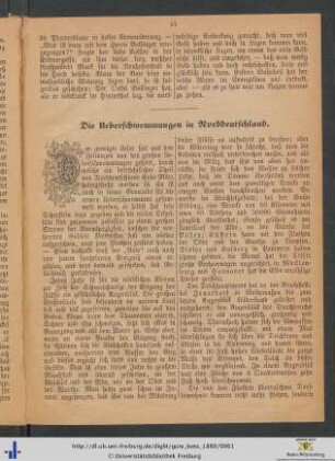 Die Ueberschwemmungen in Norddeutschland.