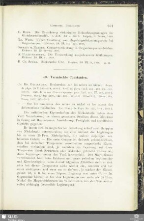 40. Vermischte Constanten