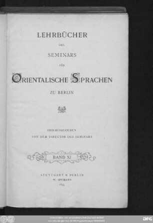 Lehrbuch der modernen osmanischen Sprache