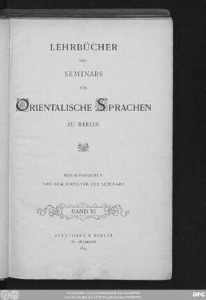 Lehrbuch der modernen osmanischen Sprache
