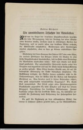 Dritter Abschnitt - Die unmittelbaren Ursachen der Revolution