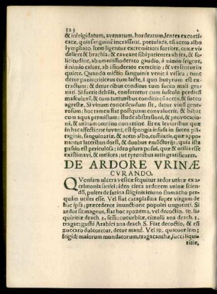 De Ardore Urinae Curando.