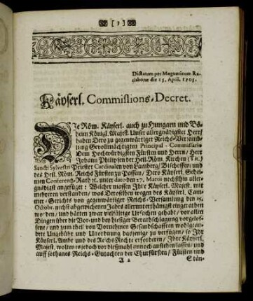 Käyserl. Commissions-Decret.
