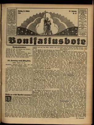 Erste Ausgabe vom Sonntag, den 22. Oktober 1933.