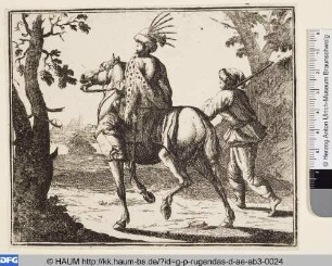 Orientalischer Reiter mit Diener