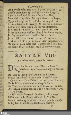 Satyre VIII.