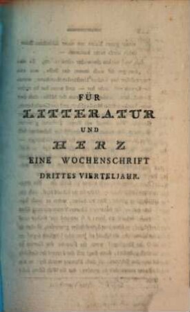 Für Litteratur und Herz : Eine Wochenschrift. 3, 3. 1775