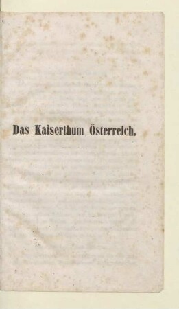 Das Kaiserthum Österreich