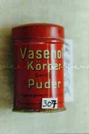 Blechdose mit Inhalt "VASENOL KÖRPER-PUDER"