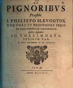 De pignoribus, disp.