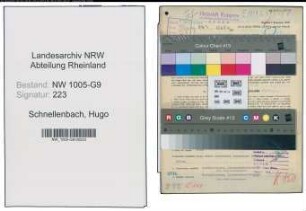 Entnazifizierung Hugo Schnellenbach , geb. 06.08.1889 (Kassierer)
