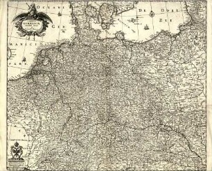 Tabula Germaniæ emendata recens per Nicolaum Joh. Piscatorem 1656. : Ubicunq[ue] B. Lector talem (*) viderit asteriscum cogitabit inibi eße Academiam.