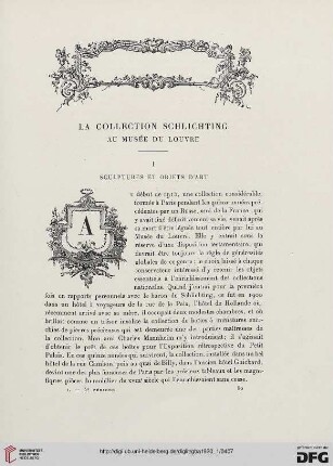 5. Pér. 1.1920: La collection Schlichting au musée du Louvre