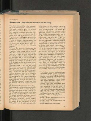 Schwedische „Gastarbeiter“ streikten am Kalkberg.