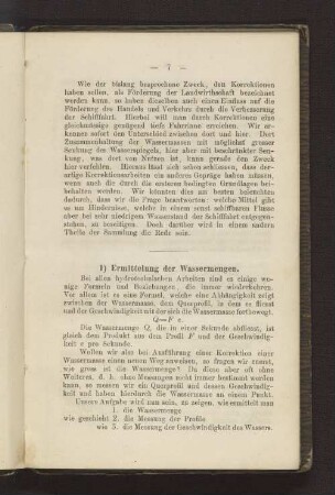 1) Ermittelung der Wassermengen.