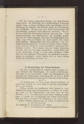 1) Ermittelung der Wassermengen.