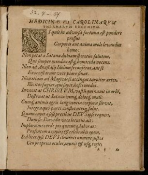 Medicinae et carolinarum thermarum encomium