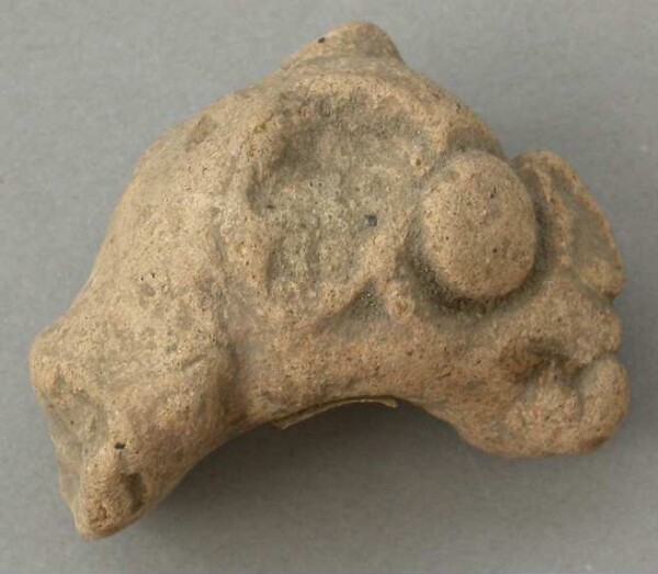 Animal head made of clay