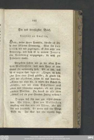 Ein und dreyßigster Brief. Leontine an Amalien.