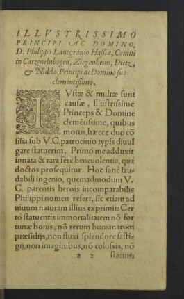 Illustrissimo principi ac domino.