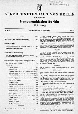 Nr. 27, 18. April 1968