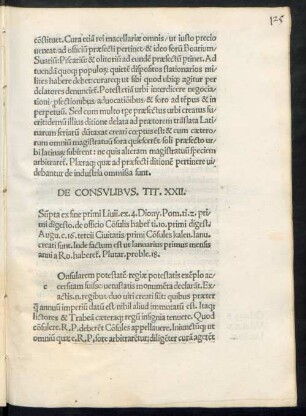 De Consulibus. Tit. XXII.
