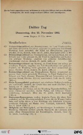 Metallarbeiten (Nr. 423-504)