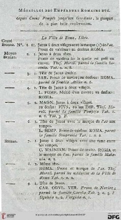 Médailles des empéreurs romains etc.