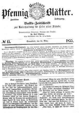 No. 13, Sonnabend, den 24. März