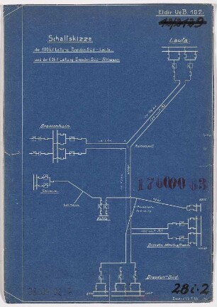 Schaltskizze der 100 kV Leitung Dresden Süd - Lauta