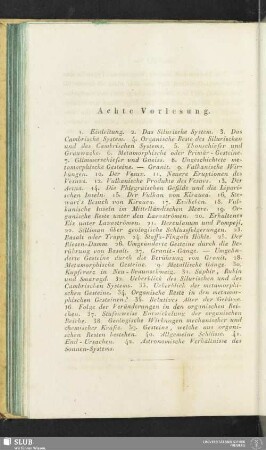 Achte Vorlesung