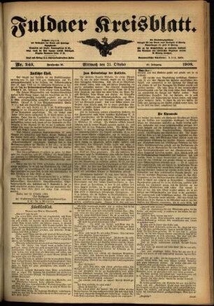Ausgabe vom Mittwoch, den 21. Oktober 1908.