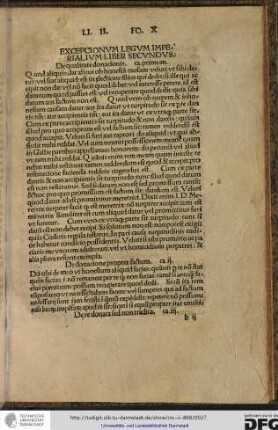 Exceptionum legum imperialium liber secundus.