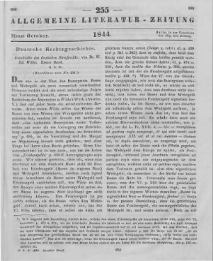 Wilda, W. E.: Geschichte des deutschen Strafrechts. Bd. 1. Das Strafrecht der Germanen. Halle: Schwetschke 1842 (Beschluss von Nr. 254)