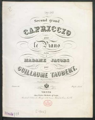 Second grand Capriccio pour le Piano : Oeuvre 66.