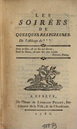 Les soirées de quelques religieuses, De l'Abbaye de ...