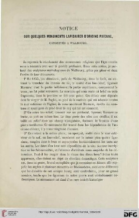 2.Ser. 3.1864/65: Notice sur quelques monuments lapidaires d'origine païenne, conservés à Walbourg