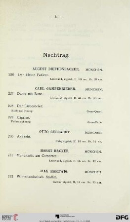 Nachtrag (Nr. 226-240)