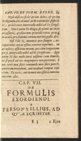 Cap. VII. De Formulis Exordiendi.