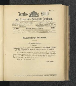 No.244, Freitag, den 3. Oktober 1919