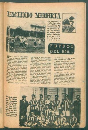 Haciendo memoria: Futbol del 900 ...