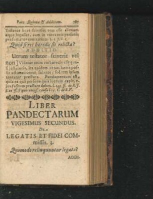 Liber Pandectarum [Trigesimus] Vigesimus Secundus.